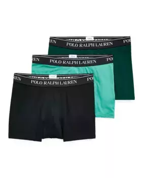 Набор из трех мужских хлопковых боксеров разных цветов Polo Ralph Lauren, зеленый