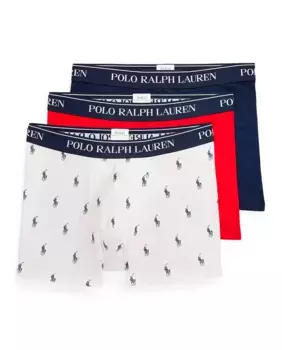 Набор из трех мужских хлопковых боксеров разных цветов Polo Ralph Lauren, мультиколор