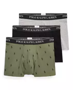 Набор из трех мужских хлопковых боксеров разных цветов Polo Ralph Lauren, мультиколор