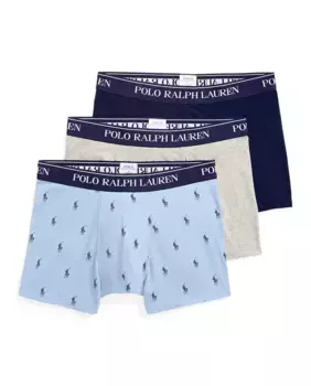 Набор из трех мужских хлопковых боксеров разных цветов Polo Ralph Lauren, мультиколор