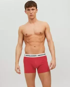 Набор из трех мужских однотонных боксеров Jack & Jones, красный