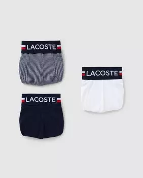 Набор из трех мужских трикотажных боксеров разноцветного цвета Lacoste, мультиколор