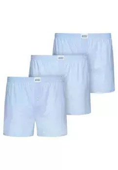 Набор из трех мужских трикотажных боксеров с принтом и пуговицами Jockey, синий
