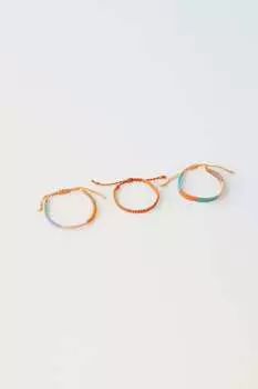 Набор из трех нитьевых браслетов Zara, оранжевый