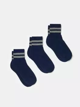 Набор из трех пар коротких теннисных носков Ovs, цвет navy blue