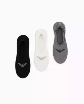 Набор из трех пар мужских носков-невидимок Emporio Armani, многоцветный