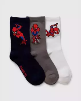 Набор из трех пар ярких детских носков «Человек-паук» Gap, мультиколор