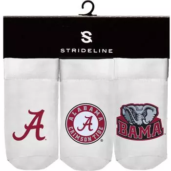 Набор из трех пинеток Strideline White Alabama Crimson Tide для новорожденных и младенцев Unbranded