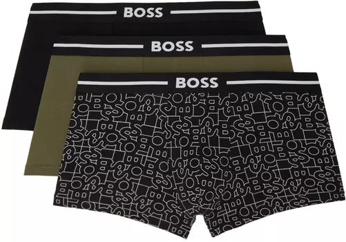 Набор из трех разноцветных дерзких боксеров BOSS