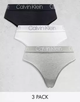 Набор из трех разноцветных трусиков с высокой талией Calvin Klein Body Cotton