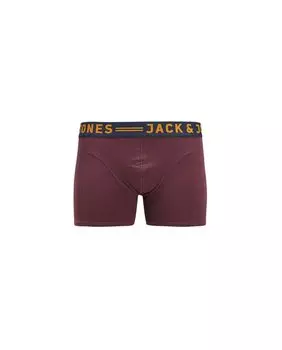 Набор из трех узких мужских трикотажных боксеров бордового цвета Jack & Jones, мультиколор