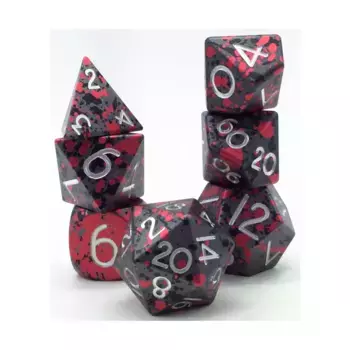 Набор из тройного анодированного полиэстера — серый, красный и черный (7), Aluminium Solid Dice (Level Up Dice)