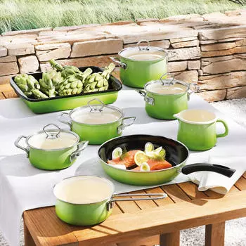 Набор изумрудных кастрюль из 7 предметов Riess, зеленый