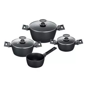 Набор кастрюль алюминиевый индукционный (7 предметов) Berndes, черный