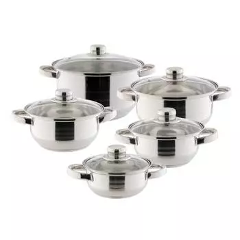 Набор кастрюль эрика (5 шт.) Axentia, серебряный