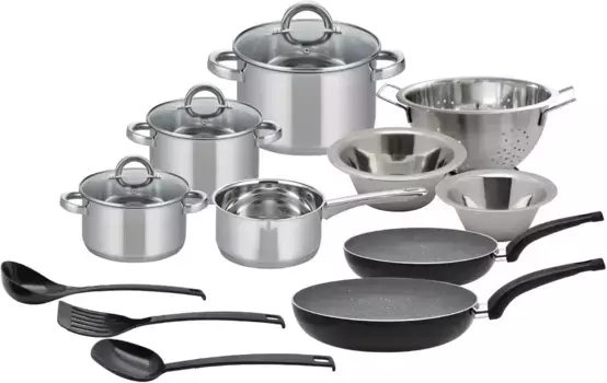 Набор кастрюль Elo Basic "Опал" из нержавеющей стали 15 предметов, цвет edelstahlfarben