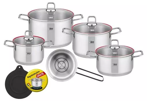 Набор кастрюль ELO Отличный, 5 шт. В комплект входит магнитная подставка для кастрюли