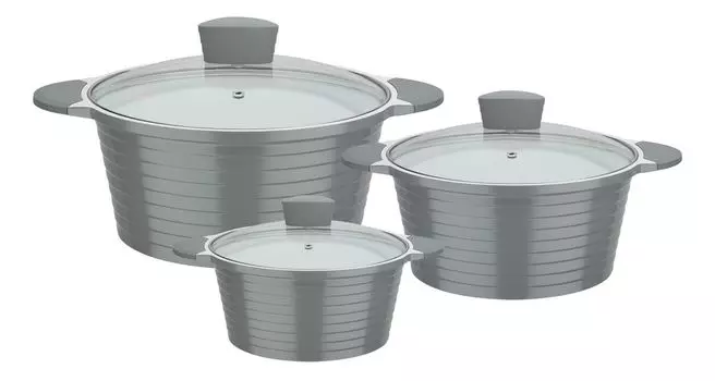 Набор кастрюль GSW Bolero, 6 предметов, 459686, алюминий, ок. 1,5 л / ок. 2,8 л / ок