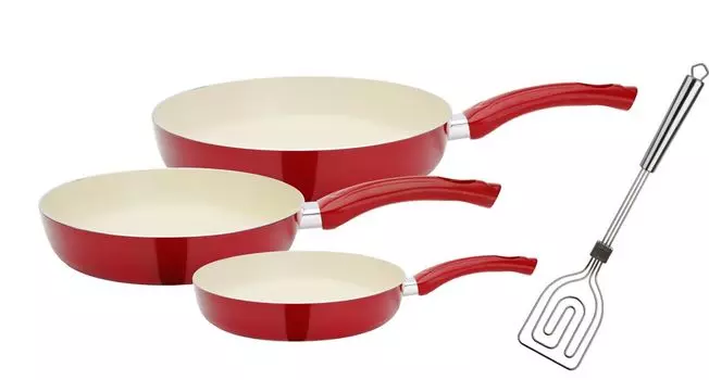 Набор кастрюль GSW Ceramica, бежевый, 4 предмета, 800358, алюминий, ок. 1,2 л / ок. 1,7 / ок