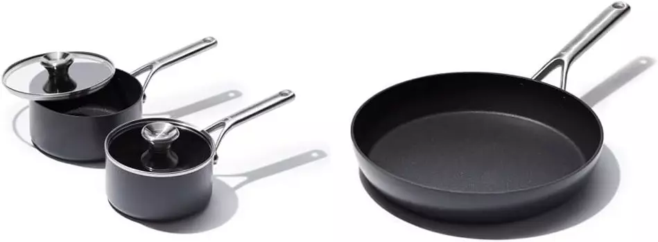 Набор кастрюль и сковородок OXO Professional с твердым анодированным покрытием и антипригарным покрытием, не содержащих PFAS