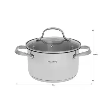 Набор кастрюль Klausberg, 9 элементов, сталь 12575, серый