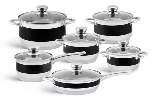 Набор кастрюль Modern, 12 предметов, нержавеющая сталь, подарочная, индукционная, газовая, Edenberg