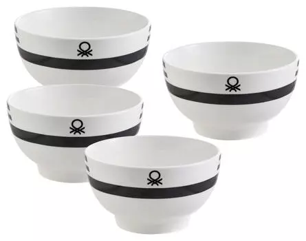 Набор керамических чаш Benetton, черно-белый