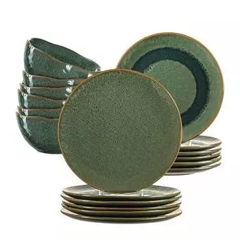 Набор керамической посуды matera (18 предметов) Leonardo, зеленый