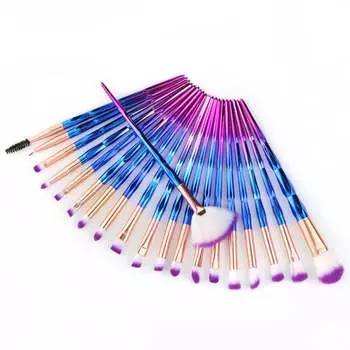 Набор кистей для макияжа Diamond Blue-Purple, 20 шт., inna