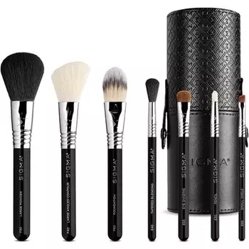 Набор кистей для макияжа Sigma Beauty Travel с волокнами премиум-класса и прочными ручками для лица и глаз — незаменимый дорожный набор