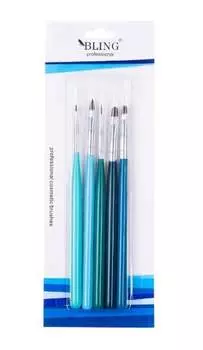Набор кистей для укладки ногтей, 5 шт. Bling, Professional