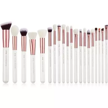 Набор кистей Jessup, 20 шт. Кисти для макияжа для растушевки тонального крема, румян, консилера, теней для век, губ, щетинки из синтетического волокна, деревянная ручка, белая кисть для макияжа T225 A