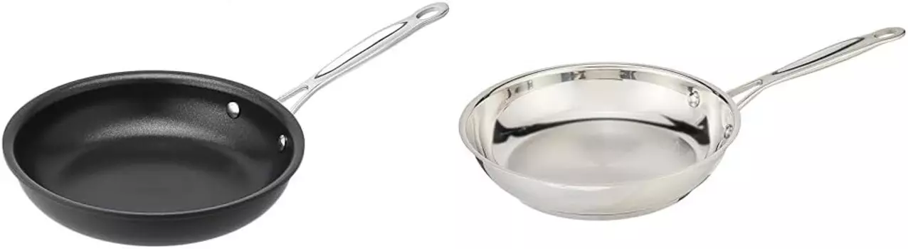 Набор классической 8-дюймовой открытой сковороды Cuisinart Chef's — твердое анодированное антипригарное покрытие 622-20 и нержавеющая сталь 722-20