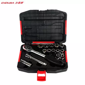 Набор ключей с храповым механизмом ENDURA, 15 предметов, набор торцевых головок серии 12,5 мм E1212