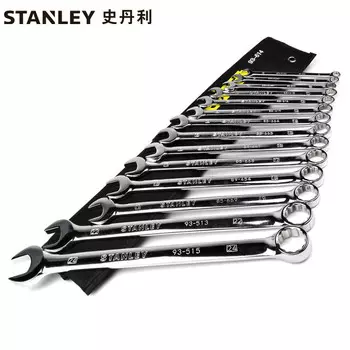 Набор ключей Stanley, 14 предметов, метрические, тонко полированные, открытый, длинный ключ двойного назначения для цветка сливы 93-614-22