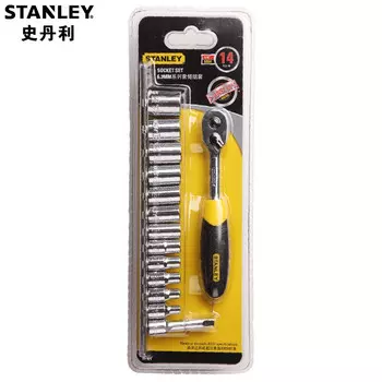 Набор ключей STANLEY, 14 предметов, серия 6,3 мм, набор ключей с храповым механизмом, инструменты для ремонта автомобилей 95-321-1-23