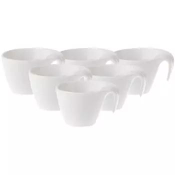 Набор кофейных чашек flow, 6 шт. Villeroy & Boch, белый