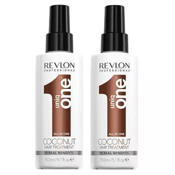 Набор: кокосовое средство для поврежденных волос Revlon Professional Uniq One, 2х150 мл