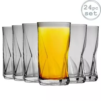 Набор коктейльных бокалов Bormioli Rocco Cassiopea Geometric Highball, 480 мл, 24 шт