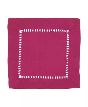 Набор коктейльных салфеток с вышитой каймой, 12 шт Saro Lifestyle, розовый