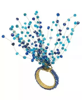 Набор колец для салфеток с бисером, 4 шт Saro Lifestyle, синий