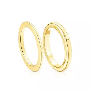 Набор колец Tous Pack Fellow, позолоченное серебро