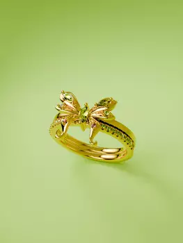 Набор колец Winx Club X Gadget4entertainment Aisha Enchantix, позолоченное серебро