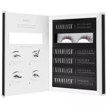 Набор коричневых накладных ресниц CLASSY Nanolash - ресницы своими руками, 36 пучков