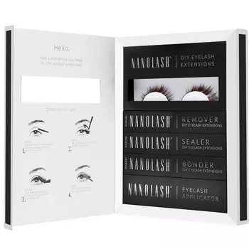 Набор коричневых накладных ресниц DIVINE Nanolash - ресницы своими руками, 36 пучков