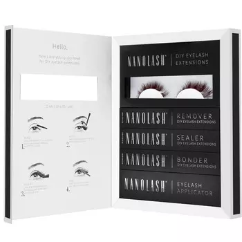 Набор коричневых накладных ресниц HARMONY Nanolash - ресницы своими руками, 36 пучков