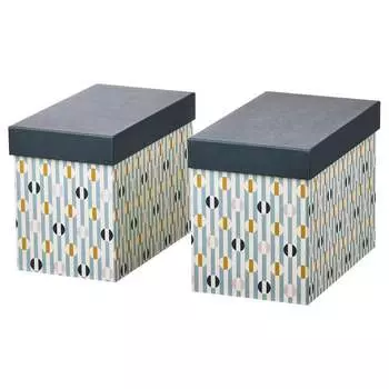 Набор коробок с крышкой Ikea Daksjus, 2 шт, синий