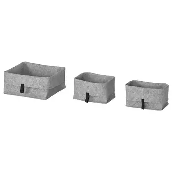 Набор корзин, 3 шт., серый, RAGGISAR IKEA