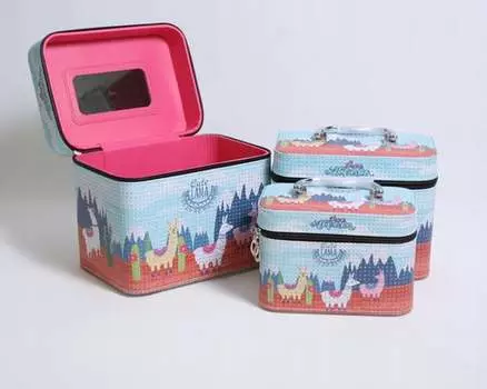 Набор косметичек 3в1, лама, альпака, Inna marka