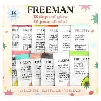Набор Косметических Масок Freeman Beauty для лица, 12 пакетиков по 7 мл